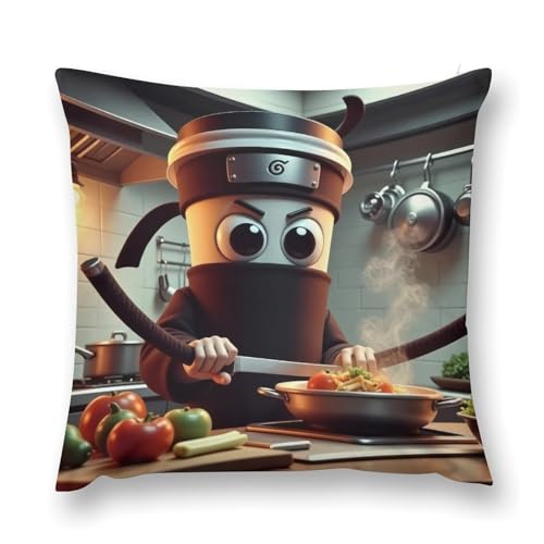 カプチーノ アサシーノ イタリアンブレインロット クッションカバー 装飾枕カバー 子供用 40×40cm 座布団カバー おしゃれ ソファ背当て 抱き枕 お昼寝枕 隠しジッパー 寝室用 アニメ 萌えグッズ 誕生日 プレゼント