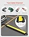 Happybuy 3 Pack of 2 Channel 11000lbs per Axle Capacity Protective Wire Cord Ramp Driveway Rubber Traffic Speed Bumps Cable Protector