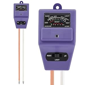 Arcadia Garden Products WN39 Compost Bin and Garden Soil 3-in-1 Meter for Measuring Moisture, Light, pH, Purple