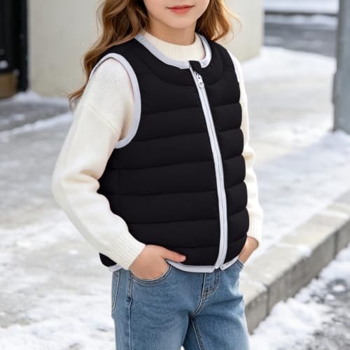 Girls Puffer Vest Lightweight Sleeveless Collar Zip Packable Winter Jacket - image 8