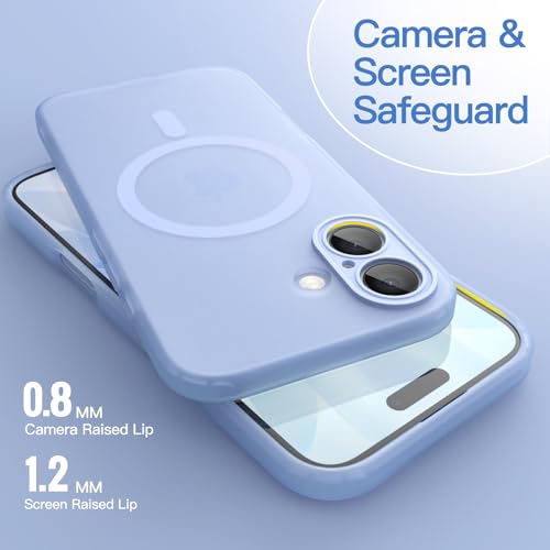 Image of JETech Magnetic Matte Case for iPhone 17, Mist Blue | Compatible with MagSafe, Translucent Frosted Soft TPU Cover, Anti-Yellowing, Anti-Fingerprint, Shockproof