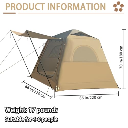 Carpa Inflable de Camping para 4 Personas Fácil Montaje miniatura 7