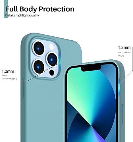 Image of DIZORO Microfiber Candy Case Compatible for iPhone 13 Pro Max Shockproof Slim Back Cover Liquid Silicone Case - Cactus