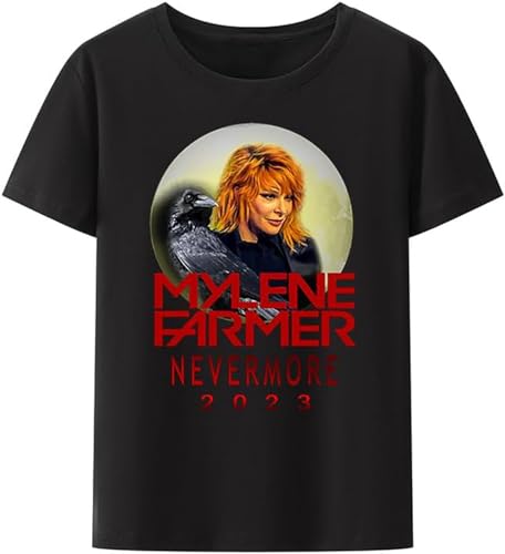 Mylene-Farmer Nevermore Tour Essential T Shirt French Singer Actress Summer Short-Sleev Tee Tops Casual Camisetas Gift for Fans 3XL