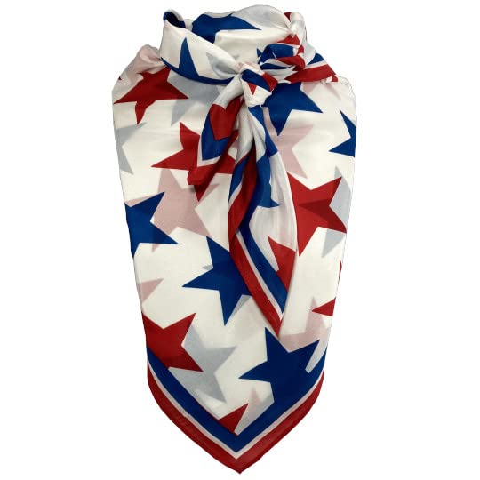 Yellowstone Freedom Cowboy Wild Rag 10% Silk Scarf Bandana Stars USA