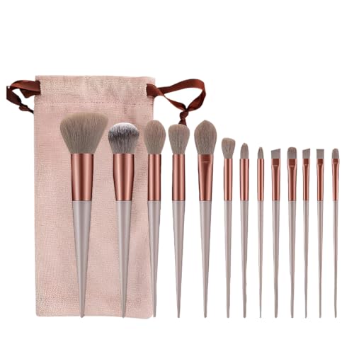 UEAVOID Set Pinceaux Maquillage 13 pièces, Rose Doré, Synthétiques, Haut De Gamme, pour fond De Teint, Mélange Poudre, pour Le Visage, Blush, Concealers, Ombres à Paupières