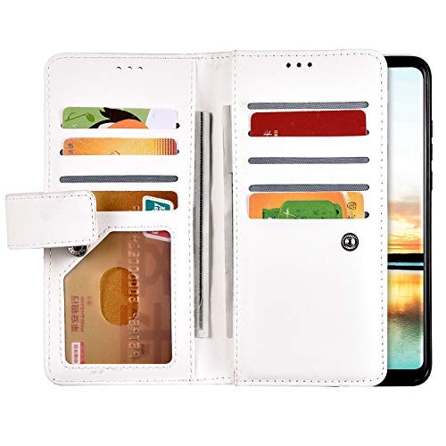 Uposao Custodia A Portafoglio In Pelle Per Galaxy A30 - 9 Slot Per Schede, Chiusura A Cerniera - Design Fiore Di Prugna