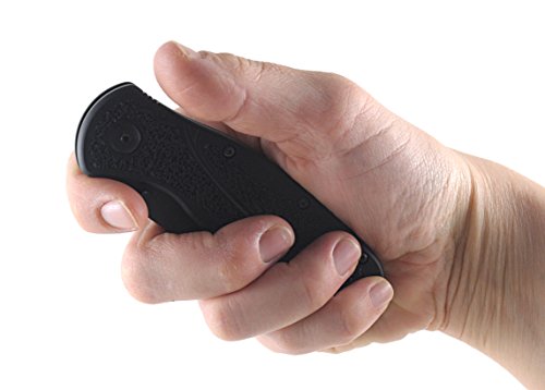 Image of Kershaw Blur,Black Serrated(1670BLKST); Folding Knife with All-Black Body,Partially Serrated 3.4 inch 14C28N Steel Blade,Anodized Aluminum Handle with Trac-Tec Grip,Reversible Pock lip; 3.9OZ