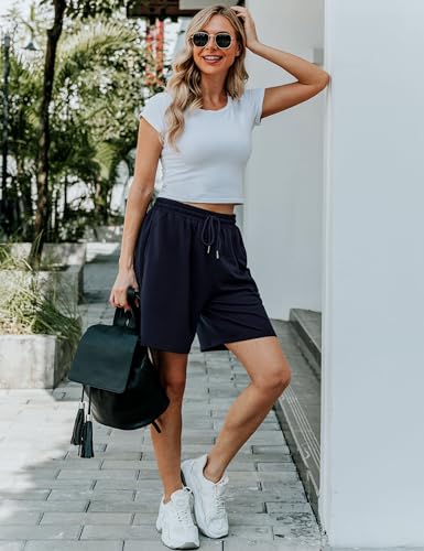 Image of Quenteen Women's Casual Summer Sweat Shorts Athletic Gym Shorts Loose Hiking Running Jogger Shorts with Pockets