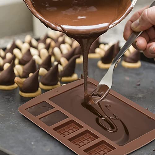 Image of Kitchen Expert Silicone Chocolate Moulds | Set of 2 | Flexible, Non-Stick Chocolate Making Molds for Candy, Jelly & Ice | Reusable Baking Trays | Perfect for Homemade Chocolates, Candies & More