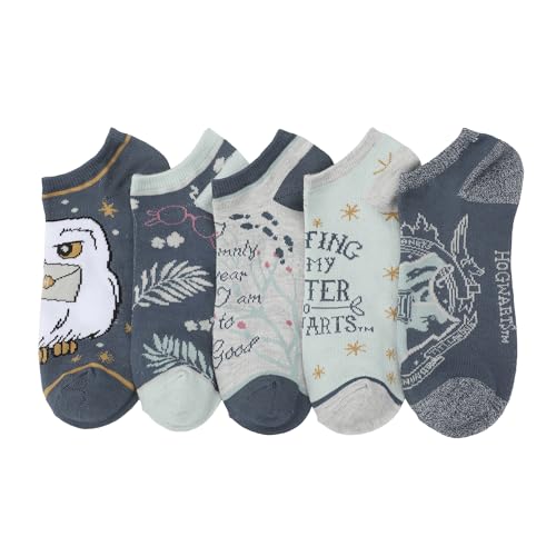 Harry Potter Hogwarts Letter Womens 5-Pair Ankle Socks-OSFA