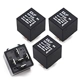 JawGrew 4 PCS Automotive Starting Relay, 12V 40A Five-pin Backless Flame Retardant Housing Waterproof Connection Conversion DC Relay, Sensitive Contact System Component Accessories, for Cars (Black)