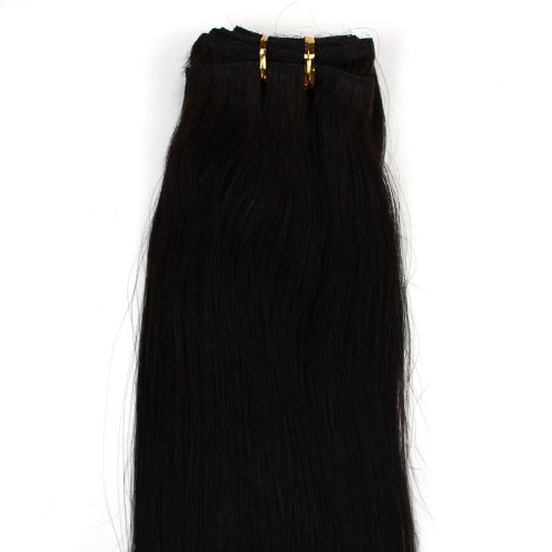 Xiaonibang Hair Extensions Unprocessed Virgin Brazilian Human Hair Weave Weft #1B (12Inch Long 100g/Pcs)