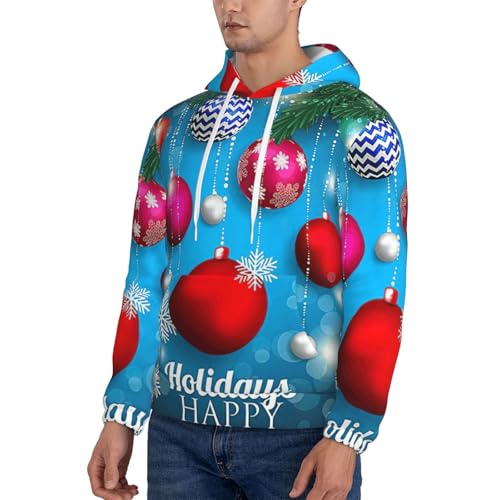 Sweat à capuche en polaire homme avec imprimé boules de Noël