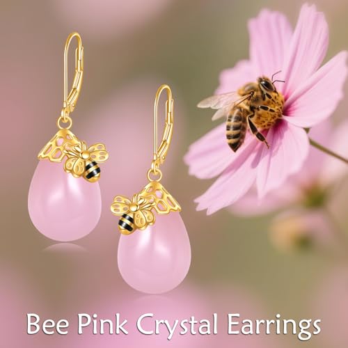 Image of TIGER RIDER Bee /Butterfly /Scorpion /Cactus /Leaf /Beetle 925 Sterling Silver French Clasp Leverback Earrings Amber /Crystal /Citrine /Moonstone /Obsidian /Jade /Rose quartz Pendant Jewelry Gift for Women