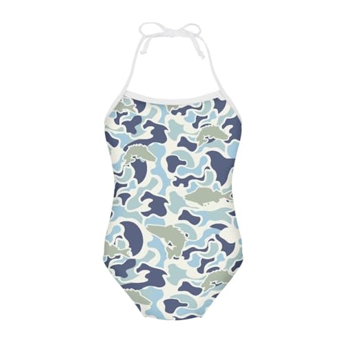 Image of ELEQIN Cartoon Animal Cute Girls One Piece Swimsuit Adjustable Swimwear for 3Y-10Y