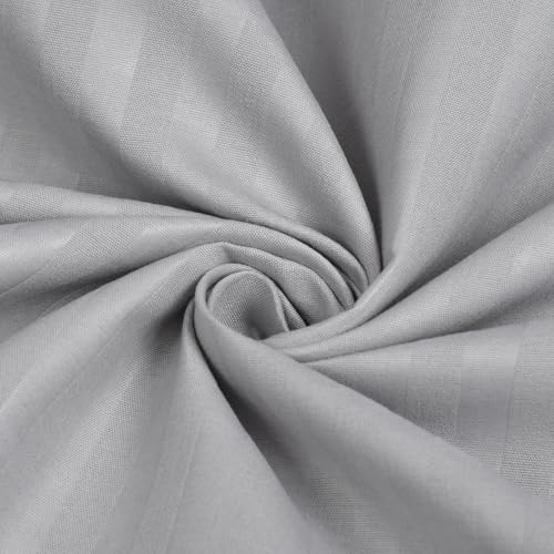 Image of Blue Strip 220 TC Glace Cotton Satin Stripes Plain Bedsheet for Single Bed with 1 Pillow Cover for Home /Hotels /Guest House,Size-60x90 Inches(Flat)