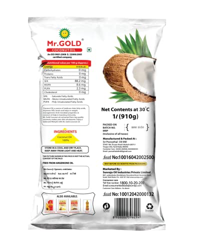 Image of MR. GOLD Coconut Oil Pouch 1 Litre