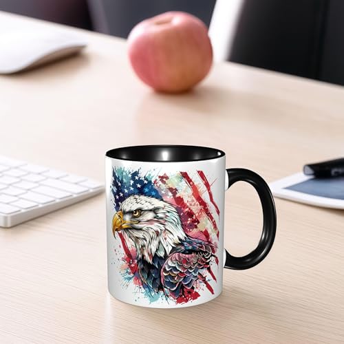 Taza de cerámica con diseño Eagle USA Flag 11oz miniatura 3