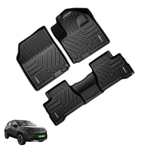 Image of EV MASTER Car Floor Mats for Tata Punch EV Hybrid (2026 Onwards) Complete Set | Waterproof | Anti-Slip | Luxury Premium Car Mat | Full Coverage | Custom Fitted Car Foot Mats (5D Black)