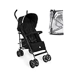 Hauck Fold N Care, Black - Lightweight Umbrella Pushchair with Raincover from 6 Months to 22 kg, Lie Flat, Compact Fold, Sun Canopy UPF 50+, EVA Wheels, Large Basket, Travel Stroller