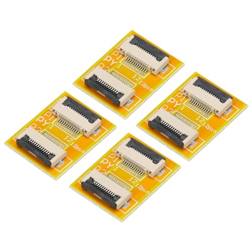 sourcing map FFC FPC   Placa de extensión PCB con cremallera extensible, conector HDD, 12 pines, 0,5 mm, paso único para impresora LCD 3D, cámara, DVD, TV, portátil, paquete de 4