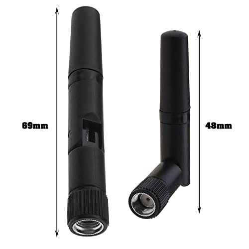 The Lord of the Tools 2PCS Mini WiFi Antenna Dual Band 2.4GHz 5.8Ghz RP-SMA Male Right Angle Antenna for PCI Network Card PC Desktop Computer Gaming Motherboard Wireless Router - Image 4