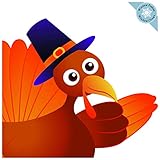Thanksgiving Window Clings - Waving Turkey Gel Window Clings - Thanksgiving Decorations for Home - R