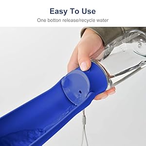 Wepet foldable portable dog water bottle puppy water dispenser with drinking feeder 12 oz high temperature resistant leak proof for pets outdoor walking hiking travel food grade plastic bpa free  urban country home decor