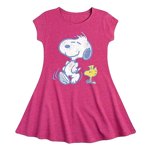 HYBRID APPAREL - Peanuts - Snoopy and Woodstock Pastels - Toddler & Youth Girls Fit & Flare Dress