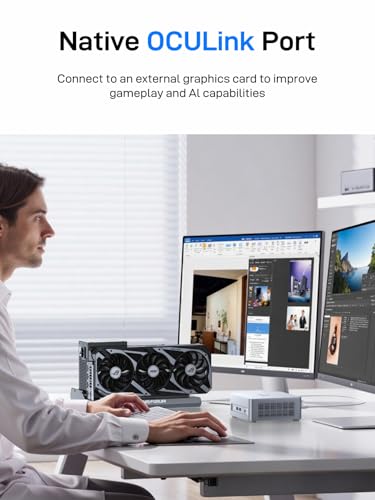 Image of MINISFORUM UM880 Plus Mini PC AMD Ryzen 7 8845HS Desktop Computer Barebone Version Without RAM /SSD /OS, HDMI /DP /USB4 8K@60Hz Output, 2.5G RJ45 Port, Oculink Port, 4xUSB Port Radeon 780M Micro Computer