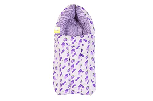 Image of Kwitchy New Born Bedding Combo of Baby Mattress with Net | Gaddi Set | Comforter (0-6 Months) Purple (4PCS Set)