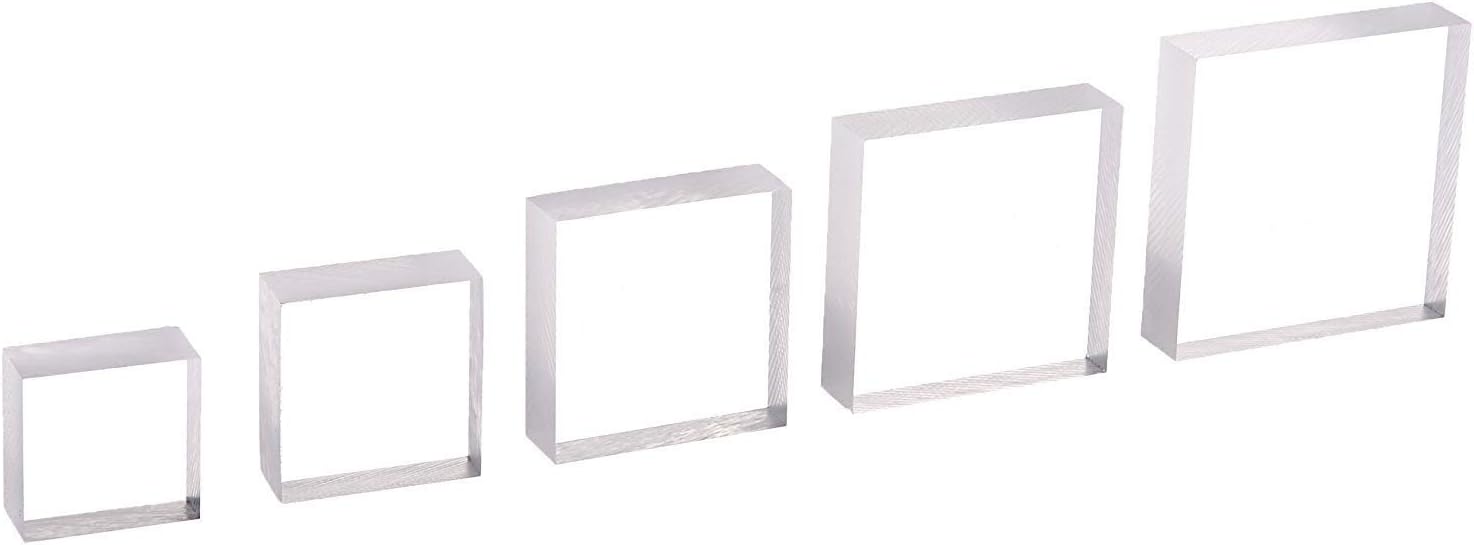 DIY4U Acrylic Clear Stamping Block Set of 5 / 5mm Thickness