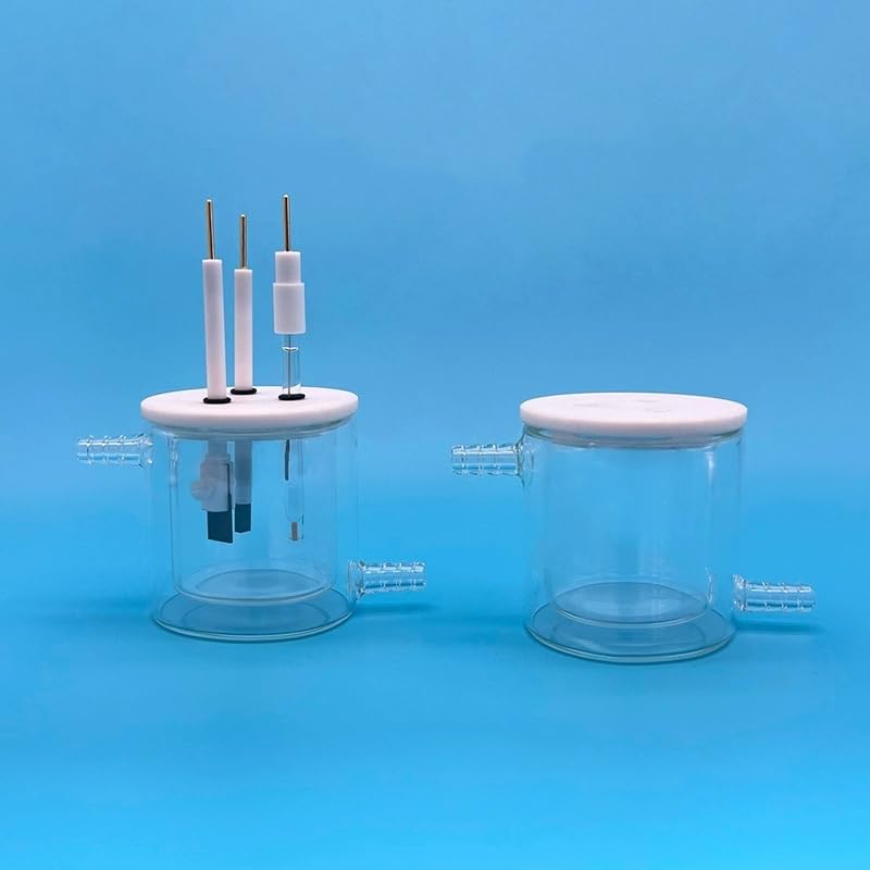 Celda electrolítica de doble capa con control de temperatura for sistemas de 3 electrodos - Tanque de vidrio con cubierta de PTFE (1 pieza)(30ml)