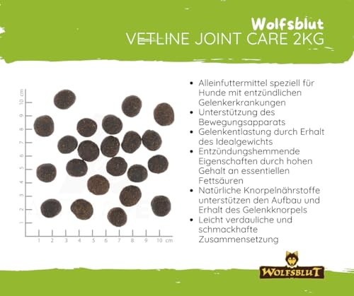 Wolfsblut Vetline Hundefutter - Joint Care, 2x2kg - Sparbundel, Sparpaket - inklusive Warnicks Tierfutterservice Hundesnack Goodie