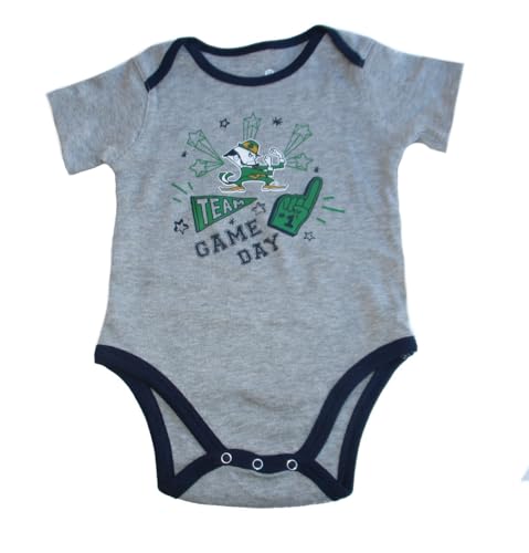 VF Notre Dame Fighting Irish Team Game Day 12 Months One Piece Creeper Bodysuit - Gray