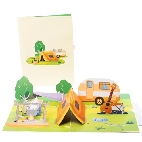 myDreamwork® Premium Gutschein zum Wandern, Camping, Zelten oder Klettern | Reisegutschein für Bergsteiger und Wanderer I 3D Pop Up Einladungskarte für Wanderurlaub (20x15cm)