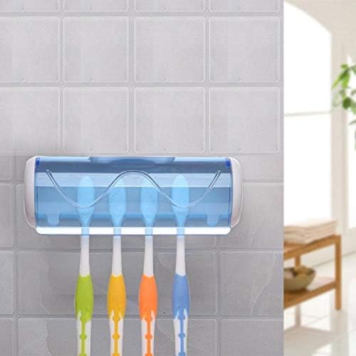 Prostuff.in® Plastic 1 Pcs Easily Wall Mounted 5 Toothbrush Holder Storage with Dust Proof Cover Holder for Bathroom Multicolor 2
