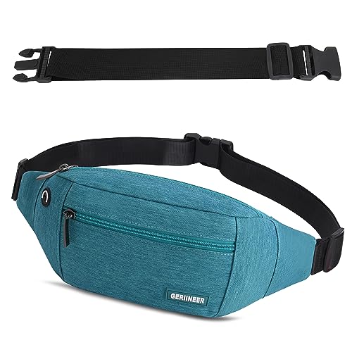 Bauchtasche Gürteltasche mit Einem 30 cm Verlängerten Gürtel Damen und Herren Bauchtasche Geeignet für Reise Sport Running und Alle Outdoor Aktivitäten Hüfttasche Damen Herren Sport (Blaugrün)