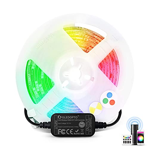 GLEDOPTO GLEDOPTO ZigBee 3.0 DC 5V TV Backlight USB Led Strip Controller Pro Kit with 2M RGBCCT Waterproof Strip Lights Compatible with Hue Amazon Echo Plus SmartThings APP/Voice Control/RF Remote Control