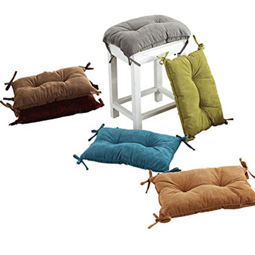Jingxin Simple Design Corduroy Fabric Chair Pad Rectangle Stool Cushion With Ties,11.8 X 17 Inch,Grey #TOP2