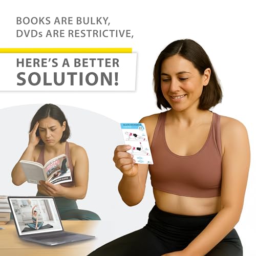 Flexies Pilates Workout Cards - 58 Exercise Cards with Pilates Mat Workout Postures, Video Instructions & Breathing Tips | Free Ring & Dry-Erase Marker to Create at home pilates womens workout planner