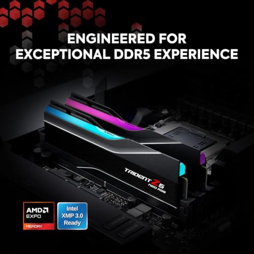 Image of G.SKILL Trident Z5 Neo RGB Series (AMD Expo) DDR5 RAM 128GB (2X 64GB) 6000MT /s CL34-44-44-96 1.35V Desktop Computer Memory U-DIMM - Matte Black (F5-6000J3444F64GX2-TZ5NR)