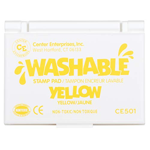 READY 2 LEARN Washable Stamp Pad - Yellow - Non-Toxic - Fade Resistant - Decorate Scrapbooks, Posters and Cards