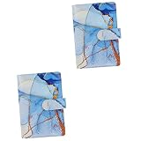 Operitacx 2 Ensembles Organisateur Quotidien Binder Pu Coût Portable Livre en Cuir Amovible Enveloppes Lâches Utiliser Carte De Dossier Bleu Personnel Parfait Cartes De Ménage Tenir Sac Avec