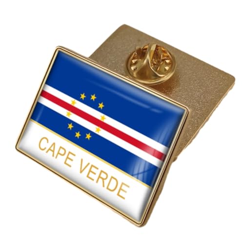 Broche de la bandera de Cabo Verde con diseño unisex para mochilas y ropa de vestir