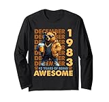 42nd birthday bear legends december 1983 42 years old mens maglia a manica