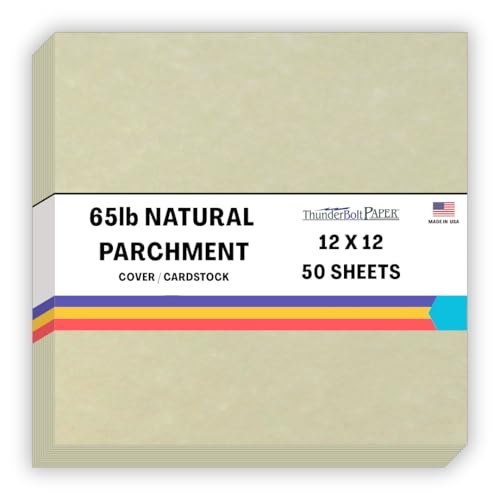 Natural parchment cardstock 65 lb sheets 12 x 12in