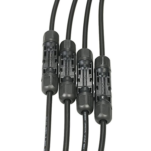 Honorall 1 par Y ramo MC4 conector do painel solar adaptador de conectores de cabo M/FFFF e F/MMMM p