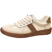 Men's German Training Sneakers - Upper & Sole Retro Soft-Soled Breathable Casual Shoes Suitable for, Casual Attire - Spring Summer Fall Minimalist White Sneaker